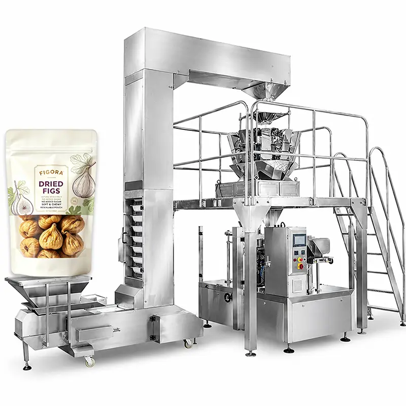 Multihead Weigher Filling Dried Figs Nuts Snacks Granules Packaging Machine