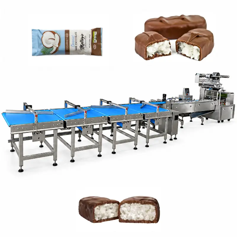 Automatic Chocolate Glazed Curd Bar Feeding Arrangement Line