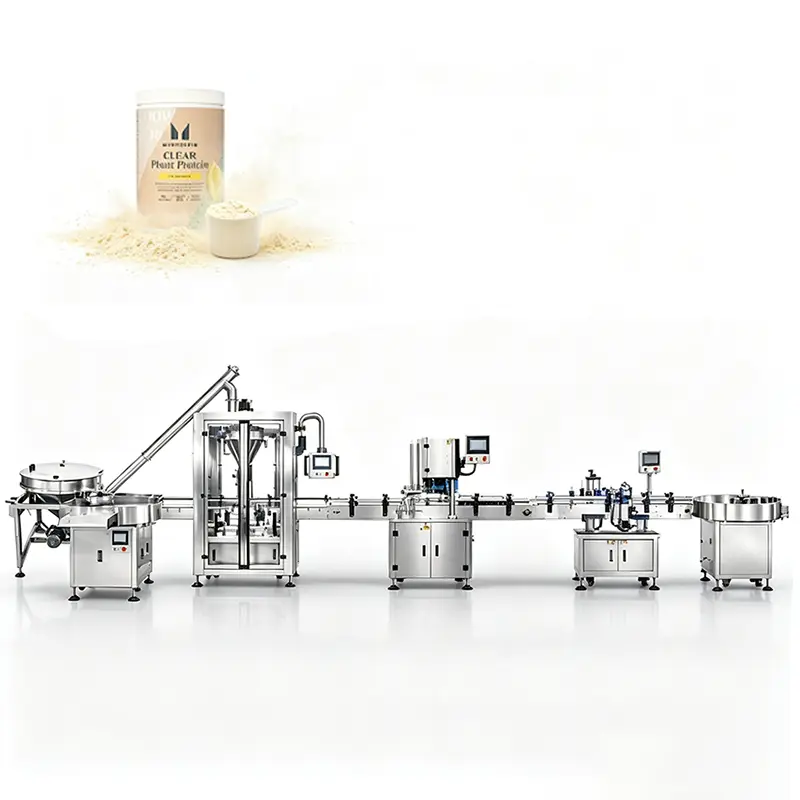 Automatic Protein Powder Bottle Filling Line Packaging Machine with Auger Filler System 5