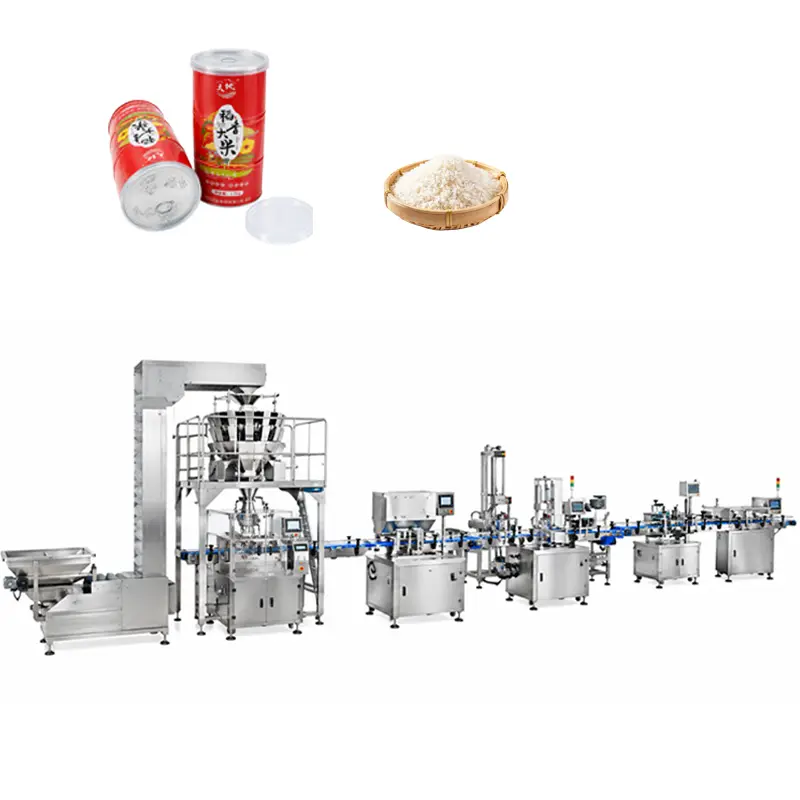 Automatic Rice Can Filling Machine with Nitrogen Flushing and Sealing 1 Automatic Rice Grain Can Filling Nitrogen Flushing Sealing Packaging Production Line Machine 5