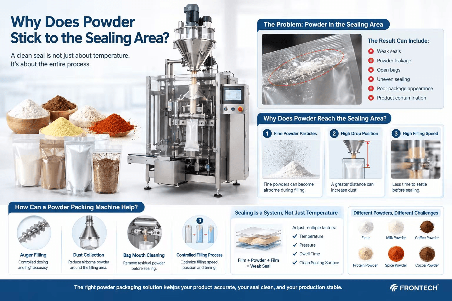 Why Does Powder Stick to the Sealing Area? 6 Ways to Improve Powder Pouch Sealing 3 Why Does Powder Stick to the Sealing Area